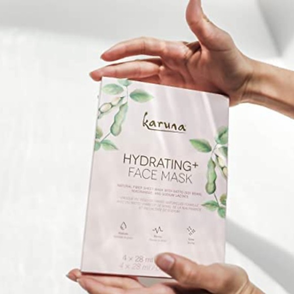 NWT Karuna Hydrating+ Facial Sheet Mask:Soybean & Hyaluronic Acid Help Restore - Picture 7 of 13